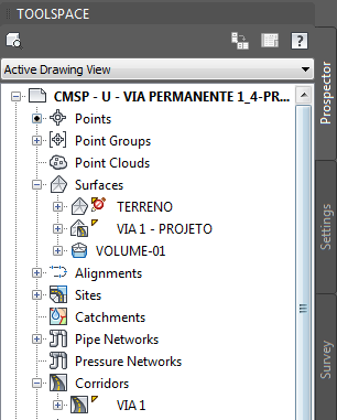 Reports. Pasta com os arquivos para a criação de relatórios de saída dos projetos desenvolvidos no AutoCAD Civil 3D. Symbols.