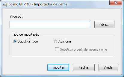 4. Especifique o diretório, o nome do arquivo e clique o botão [Salvar]. auma mensagem será exibida após os perfis do ScandAll PRO serem exportados. 5. Clique o botão [OK].