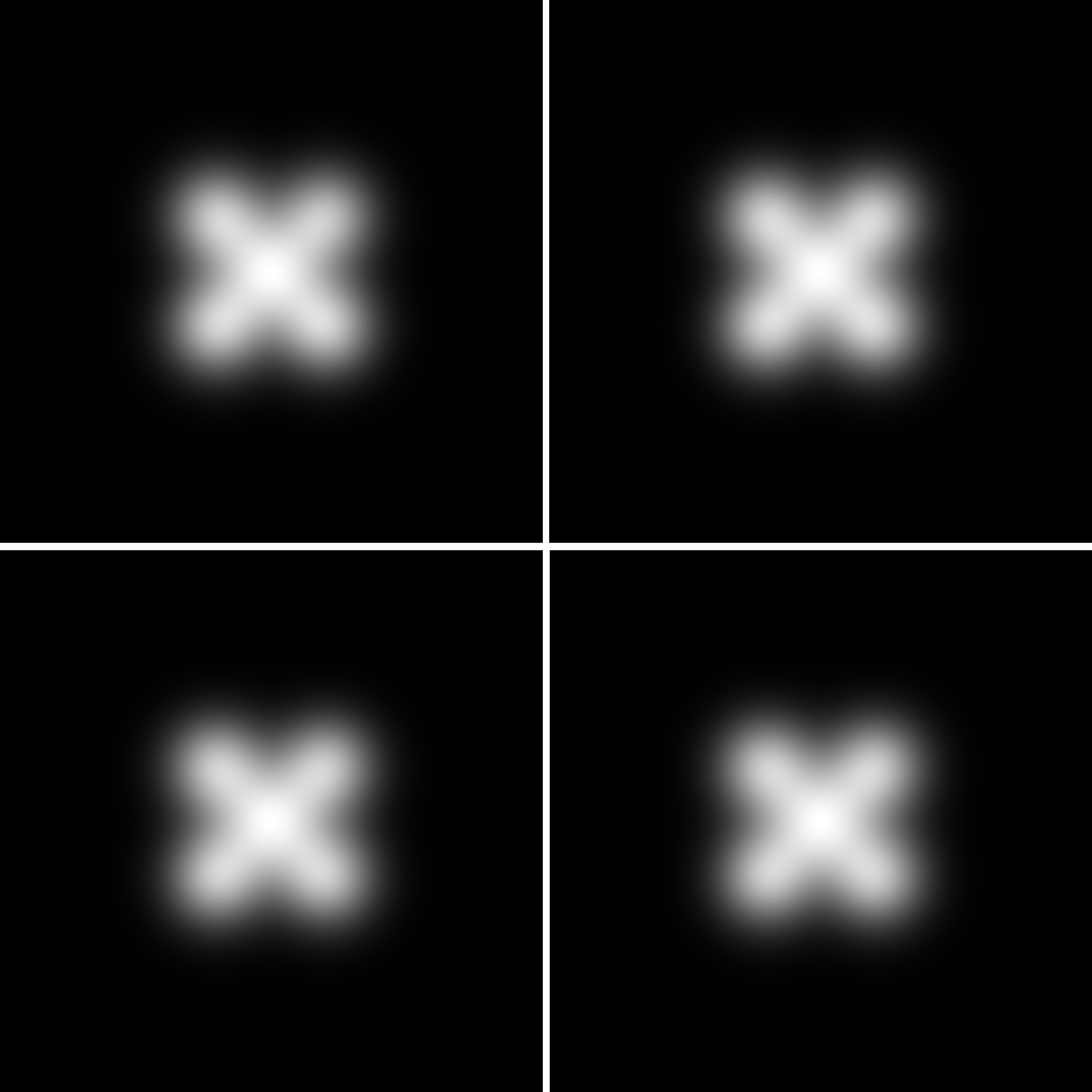 3.7 SIMULAÇÃO DE IMAGENS OBSERVADAS POR UM DETECTOR DE RAIOS X 45 Figura 3.13 Convolução das imagens mostradas na Figura 3.11, por uma gaussiana com largura 5mm. sua transformada de Fourier: H = F/G.