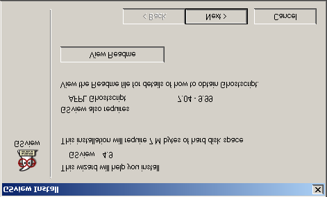 3.2 Instalação do GSView 15 Figura 6: Descompactação de arquivos - GSView.