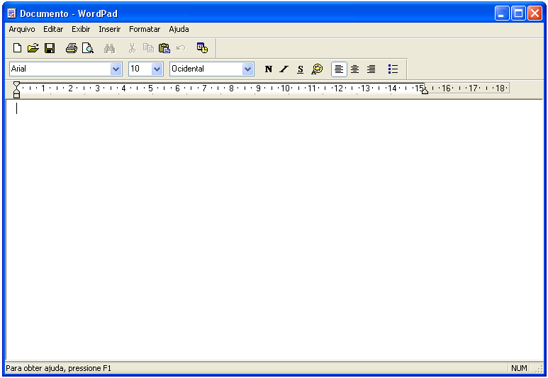 WORD PAD O Windows inclui um editor de texto que você pode usar para criar e modificar documentos.