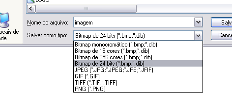 O tipo JPEG diminui o tamanho do arquivo, e mantém boa parte da qualidade, mas não pode ser exibido como logotipo no DANFE (Nota Fiscal Eletrônica), por exemplo.