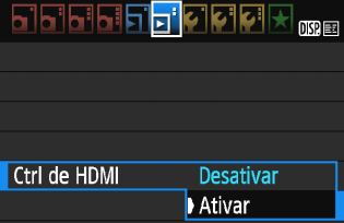 Reproduzir num Televisor de Alta Definição 5 Carregue no botão <x>. A imagem aparece no ecrã do televisor. (Não aparece nada no LCD da câmara.