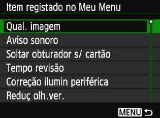 3 Gravar O Meu MenuN No separador O Meu Menu, pode gravar até seis opções de menu e Funções Personalizadas cujas definições altera com frequência.