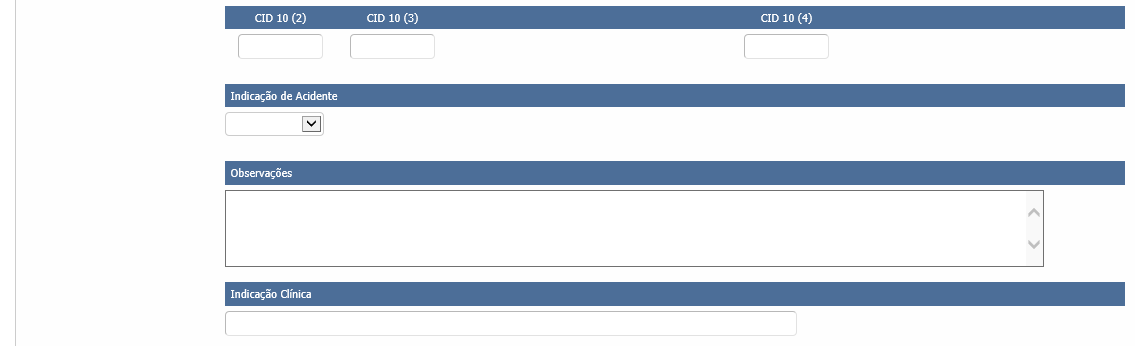 Informações sobre a Guia de Internação Tipo de Guia: Exibe a guia escolhida.