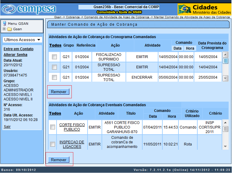 Layout de Tela(s) / Arquivo(s) /