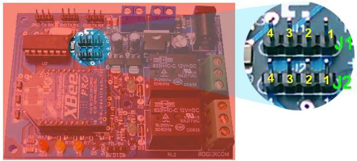 45 4,5 e 6 Interfaces Seriais RS232, TTL5v e TTL3v3: A placa HOMEBEE dispõe de três opções para comunicação serial via cabo (RS232, TTL5v, TTL3v3), como pode-se ver na Figura 3.