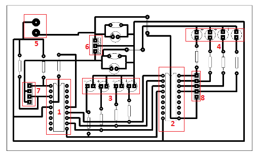 54 arquivo.hex no microcontrolador e testar as funcionalidades do circuito por completo. A figura 3.20 ilustra como o proteus pode facilitar o desenho do circuito. Figura 3.