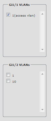 VLANs Ao configurar o NAT, você pode atribuir uma ou mais VLANs a uma mesma instância de NAT Você pode atribuir as VLANs cada uplink (Gi1 / 1, Gi1 / 2) Selecione Gi1 / 1 e Gi1 / 2 para topologias em