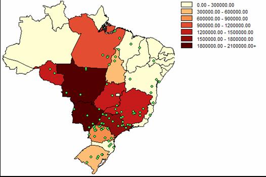 Problemas de logística População de bovinos (em