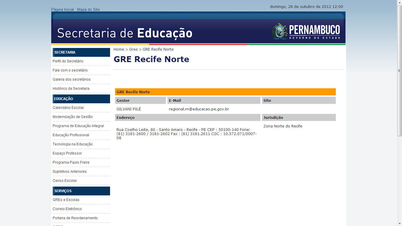 Gerência Regional de Educação Recife Norte.