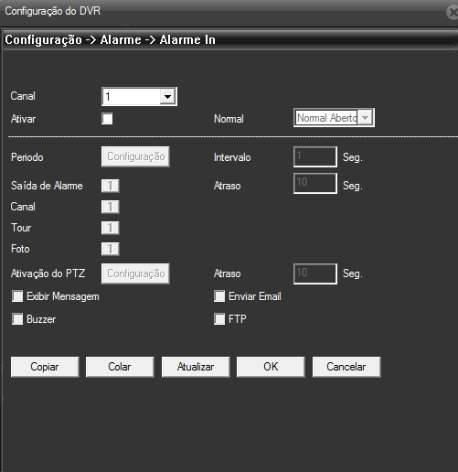 2.7.2- ALARME OUT Configuration Ativa o alarme de acordo com as configurações.