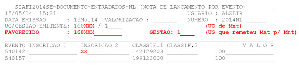 a.1) Transferência do uso para o almoxarifado de bens móveis a reparar - WW da Inscrição 1 é o subitem da conta 14.212.92.03 - O material que estava em uso (14212.XX.