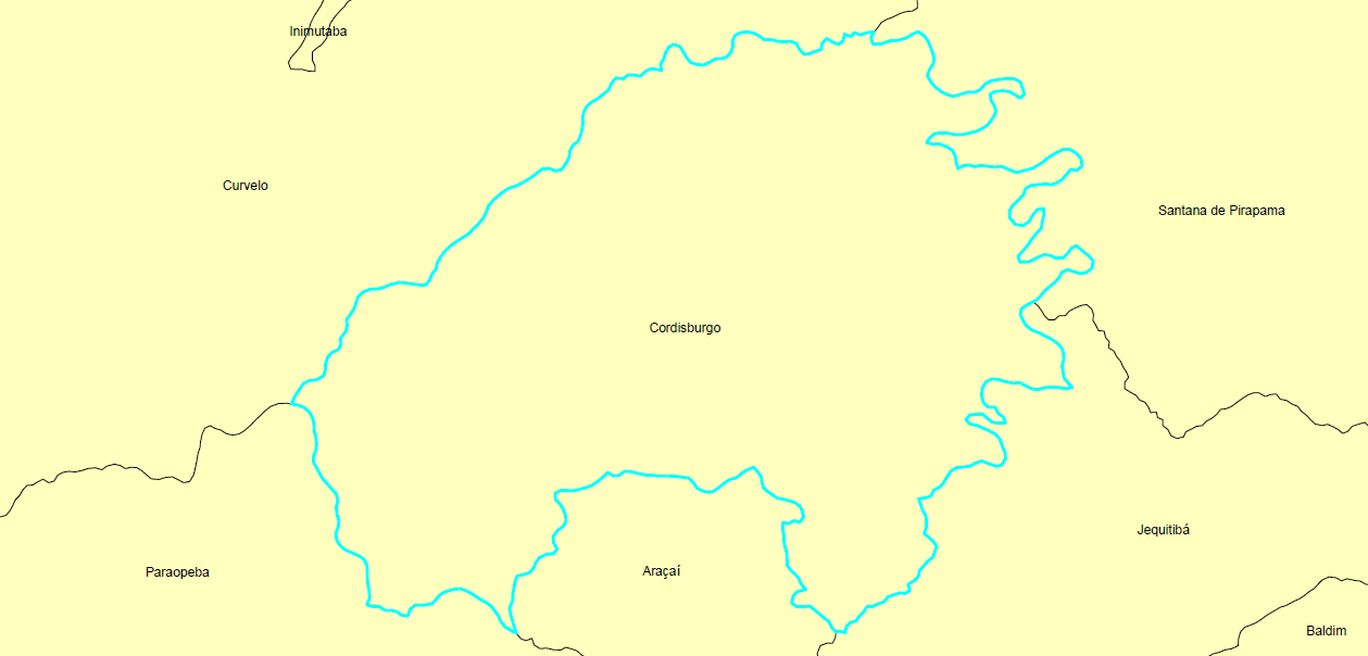 Figura 1: Mapa de Cordisburgo Fonte: Inventário Florestal de Minas Gerais, 2014. A distância até a capital é de 85 km.