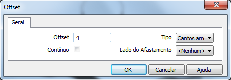 Temos a borda copiada e como linhas editáveis, então agora aumentaremos este perfil 4mm com o comando Offset, que esta no menu Geometria>Offset.