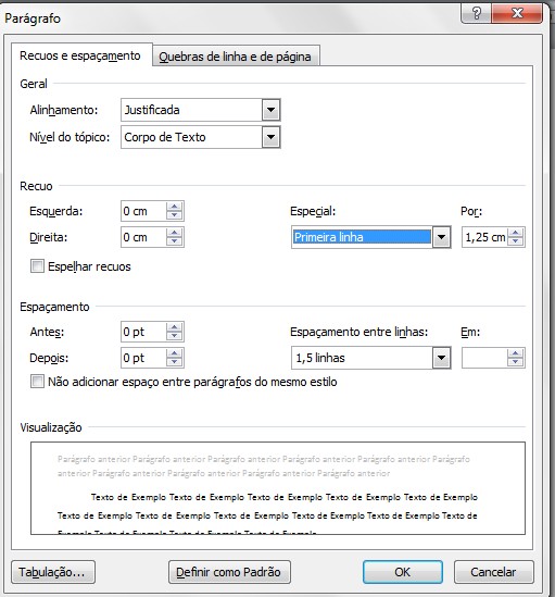 147 Figura 148 - Configurando o Microsoft Word 2010 3.5.3.4 Procedimentos para inserir numeração de páginas Como as páginas dos elementos pré-textuais (capa, folha de rosto, etc.