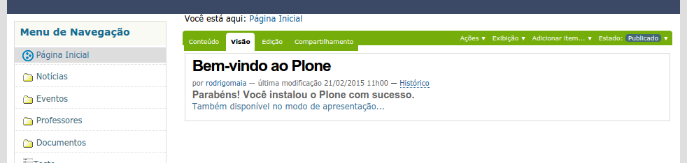 direito será substituída pelo seu nome. Você terá entrado, assim, no modo edição do site, e terá acesso às ferramentas de edição. 2) MUDANÇA DE SENHA 2.