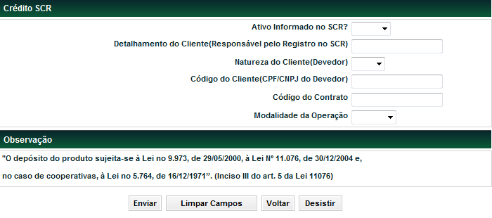 Registro Após clicar no botão Enviar é apresentada tela com os campos editados para confirmação dos dados.