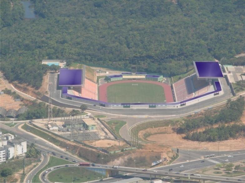 Relatório Estádios Solares UFSC/ Ideal A análise da cobertura do Estádio de Pituaçu (em plantas e em visitas ao estádio)