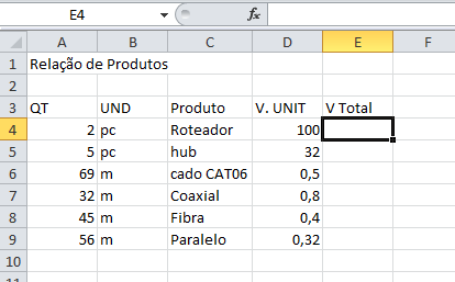 Operadores Operadores são símbolos matemáticos que permitem fazer cálculos e comparações entre as células. Os operadores são: 1.Sinais de operações 2.