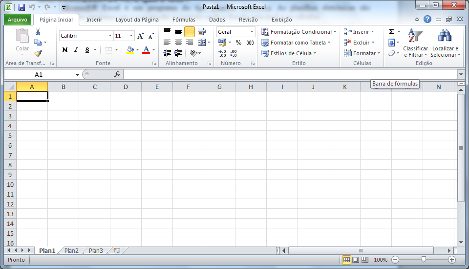 Microsoft Excel 2010, o que é isto? Micorsoft Excel é um programa do tipo planilha eletrônica.