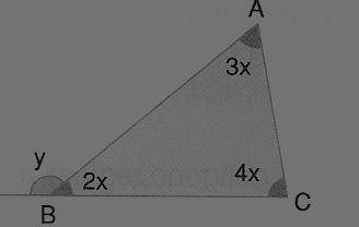a) 540º b) 360º c) 180 d) 130 13º) No triângulo ABC da figura, o valor de y é : a) 80 b) 100 c) 140 d) 160