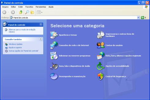 Para localizar mais informações sobre um item do Painel de controle no modo de exibição de categoria, coloque o ponteiro do mouse sobre o ícone ou nome de categoria e leia o texto exibido.