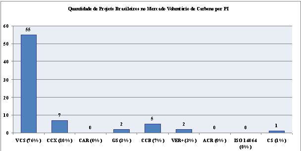 Reductions (GS), The Climate, Community & Biodiversity Standards (CCB), Standard for Verified Emission Reductions (VER+), American Carbon Registry (ACR) e International Standard Organization (ISO)