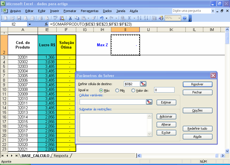 Max Z = (X 1 * L X 1 ) + (X 2 * L X 2 ) + (X 3 * L X 3 ) +(X 4 * L X 4 ) +(X 5 * L X 5 ) +(X 6 * L 6 ) +(X 7 * L X 7 ) +(X 8 * L X 8 ) +(X 9 * L X 9 ) +(X 10 * L X 10 ) +(X 11 * L X 11 ) +(X 12 * L X