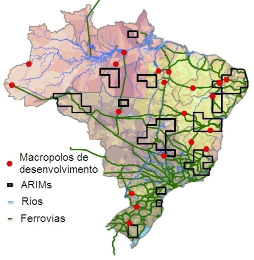 ARIMs e ZPTMs Figura ARIMs no Pará - Em verde estão os municípios mineradores, contidos nas ARIMs de Metais e Rochas Minerais e Industriais do Pará - incluindo as províncias minerais de Tapajós,