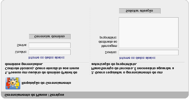 c. Requisição de Gerenciamento: Através desta ferramenta, é possível solicitar a administração de um domínio para o seu painel de controle. 1.