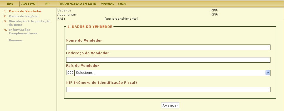 É possível manter a opção de atendimento à legislação para os futuros RAS, selecionando o campo Desejo manter essa decisão.