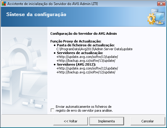 8.1.1. Síntese da configuração Esta secção contém uma síntese da configuração que vai ser implementada no seu servidor. Basicamente, só a Função Proxy de Atualização será implementada no seu servidor.