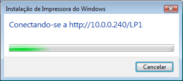 5. Na próxima tela, selecione a opção Selecionar uma impressora compartilhada pelo nome e digite o endereço IP do servidor de impressão precedido de http:// e acrescido