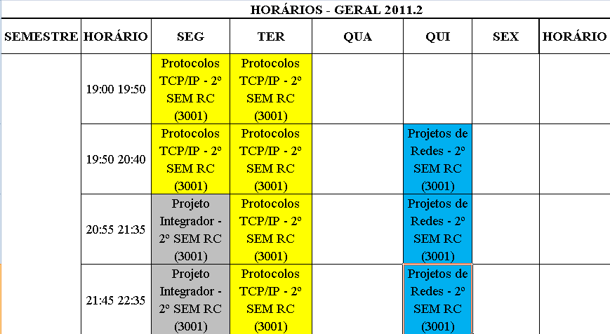 Horário de aula DEVEMOS CUMPRIR O HORÁRIO DAS AULAS