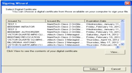 Selecciona DigiSign Authentication e a seguir carrega Continuar. 6.a.2) Selecciona o certificado digital de usuário Iniciador.