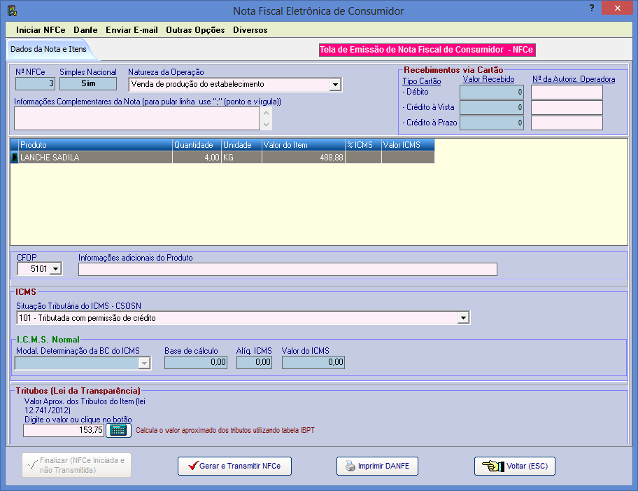 NFC-e Nota Fiscal de
