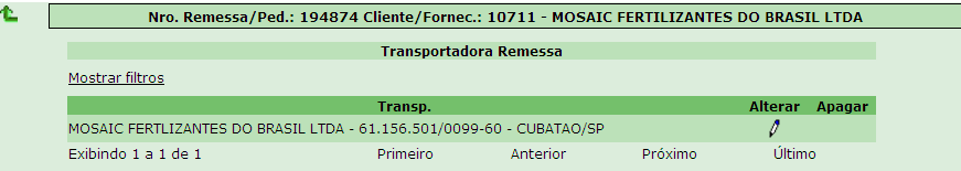 Toda Remessa/Pedido é exportada para o e-hora Marcada mediante parametrização cadastral e aprovação cadastral no ERP SAP R3 da Vale Fertilizantes.