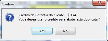 Registrando a Data do Crédito e com Status A no campo Crd (Crédito): OBSERVAÇÃO A - Aprova crédito para o cliente em sua próxima compra, com a opção de utilizá-lo ou não no faturamento.