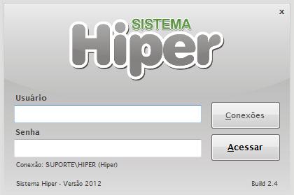 - Database Hiper, Usuário Hiper e Senha h1p3r. Figura 2. Conexão com o banco de dados do Hiper.