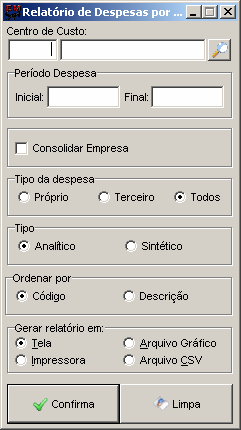 5.1.4. Relatório de Despesas por Centro de Custo Lista todas as despesas por centro de custo.