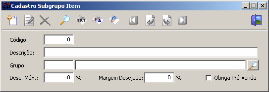 Figura 127 Cadastro Grupo do Item Digite a descrição do grupo do item; Selecione a seção referente ao item; Clique no botão. 6.1.3.