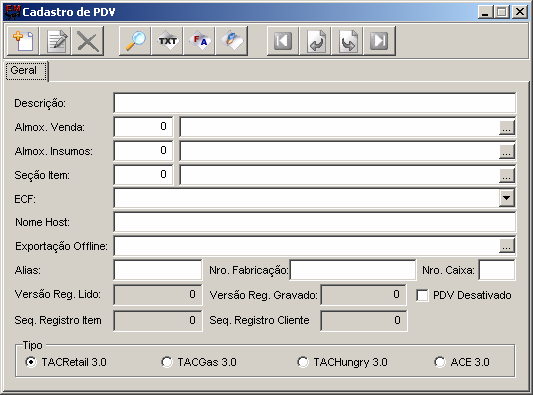 7.5 PDV 7.5.1. Cadastro de PDV Utilizado para cadastro dos dados do PDV (pontos de venda). Uma única empresa pode possuir vários PDV's, por isso a necessidade de seu cadastro.