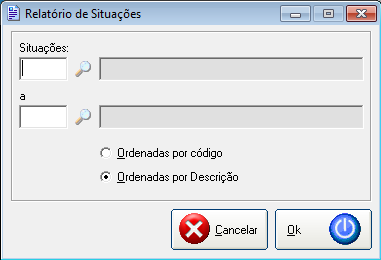 2. RELATÓRIO DE SITUAÇÕES O sistema disponibiliza as seguintes opções de acesso ao relatório de situações: