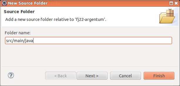 Agora, na mesma tela, adicione um novo diretório fonte, chamado src/main/java.