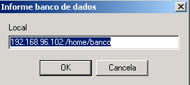 Ao carregar o programa ATENDIMENTO, a mensagem será um pouco diferente: Ao Clicar em OK, aparecerá, digite o mesmo endereço do exemplo anterior.