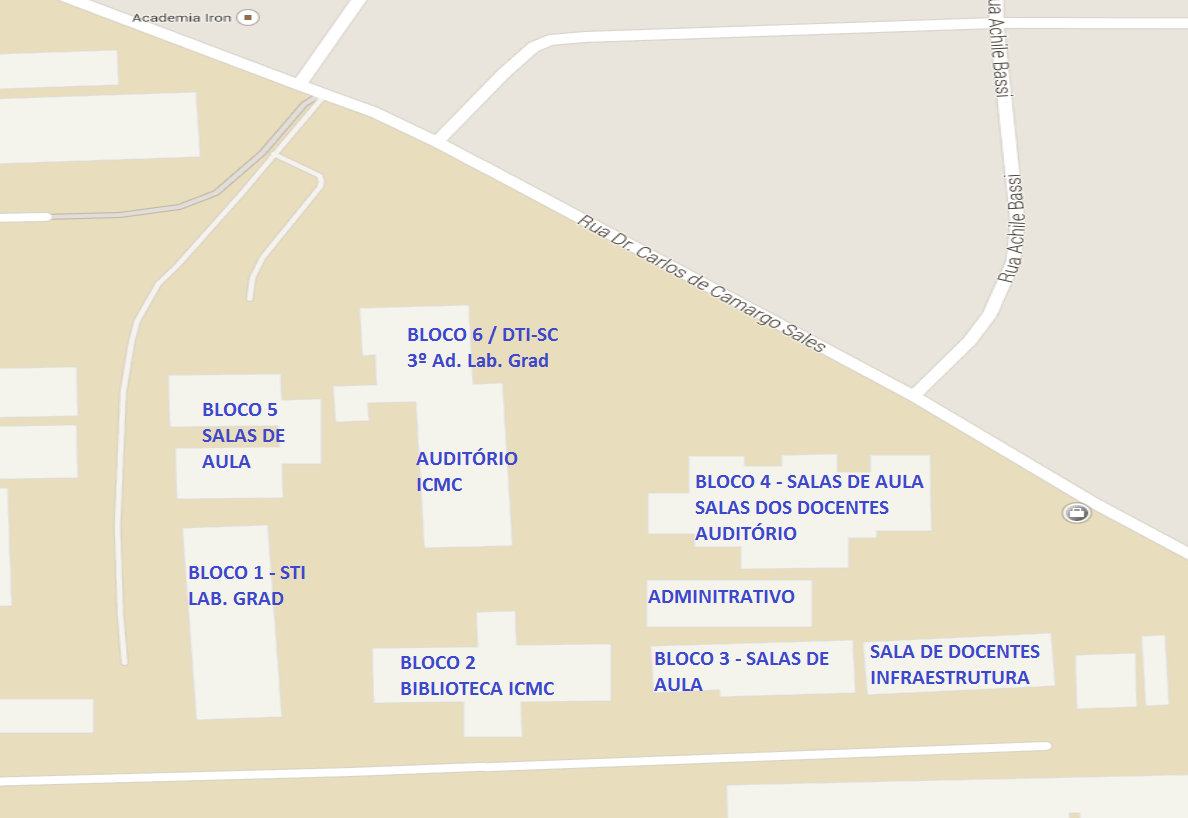 Mapa do ICMC Campus Área 1 Campus