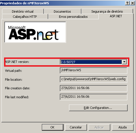 MDS04 Após efetuar esta alteração reinicie o IIS utilizando o comando IISReset. 4.1.6 Autenticação On-Box A autenticação On-Box é feita com contas internas da impressora utilizando o recurso JBA.