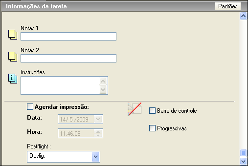 POSTFLIGHT 73 Cenário 1: Para diagnosticar uma cor inesperada Utilize o procedimento a seguir para imprimir uma tarefa com o recurso Postflight definido como Deslig.