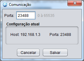 Figura 12 - Configuração da comunicação Para a instalação via armazenamento externo, acesse a sessão de projetos e clique com o botão direito